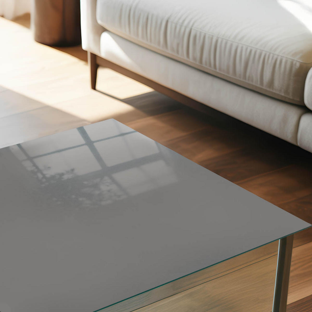 GLASPLATTE 80x60 cm – Dunkelgrau - Beige, Glas (0.4/80/60cm) - ArtPrintCave
