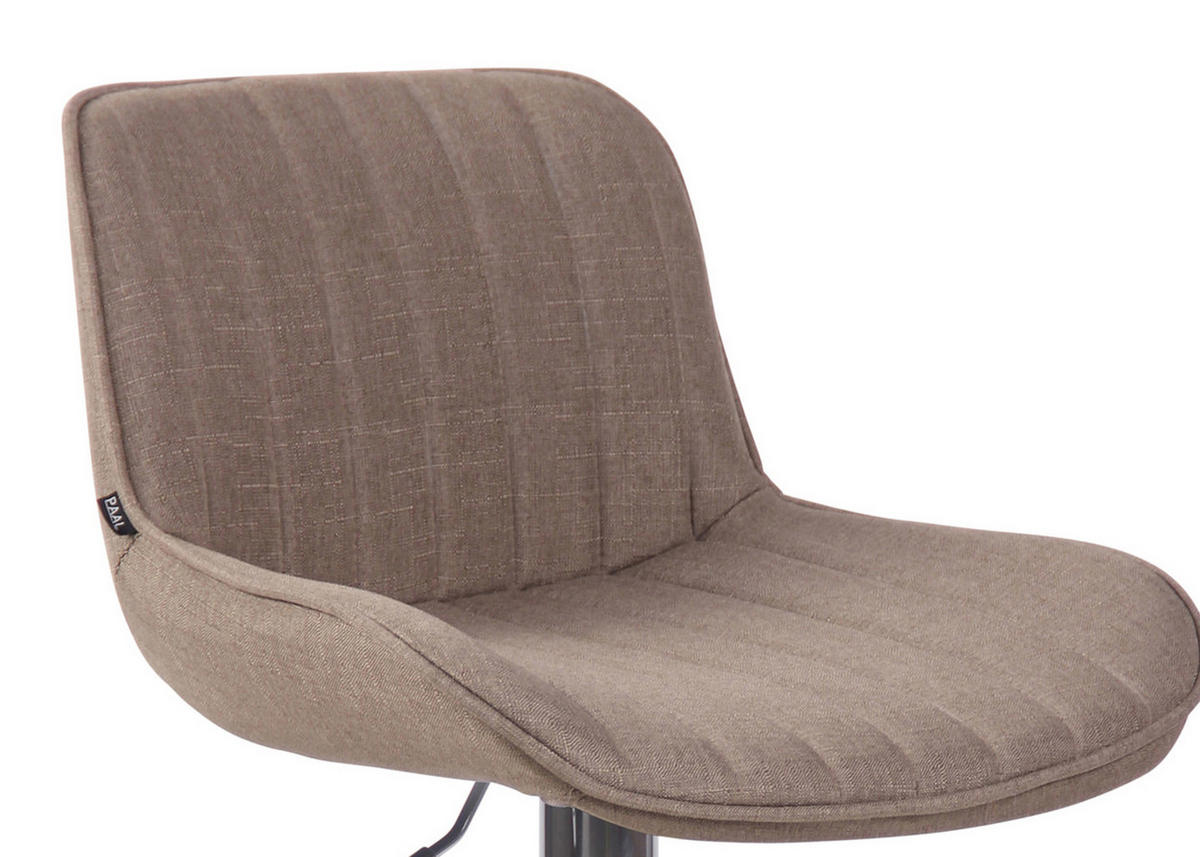 BARHOCKER Lento Gestell Metall in Chromoptik Stoff Taupe - Chromfarben/Grau, Textil/Metall (50/108/50cm) - TPFLiving