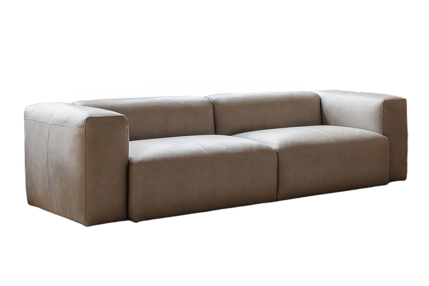 SOFA CELESTE Grau Leder - Schwarz/Grau, Leder/Kunststoff (302/72/114cm) - KAWOLA