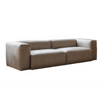 SOFA CELESTE Grau Leder - Schwarz/Grau, Leder/Kunststoff (302/72/114cm) - KAWOLA