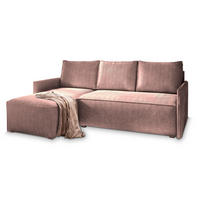 ROHOVÁ SEDAČKA PERUSI šeříková - šedá/šeříková, dřevo/textil (206/143cm) - MASSENO