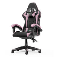 GAMINGSTUHL Schwarz-Pink ergonomisch - Pink, Leder (29/59/79cm) - Rattrix
