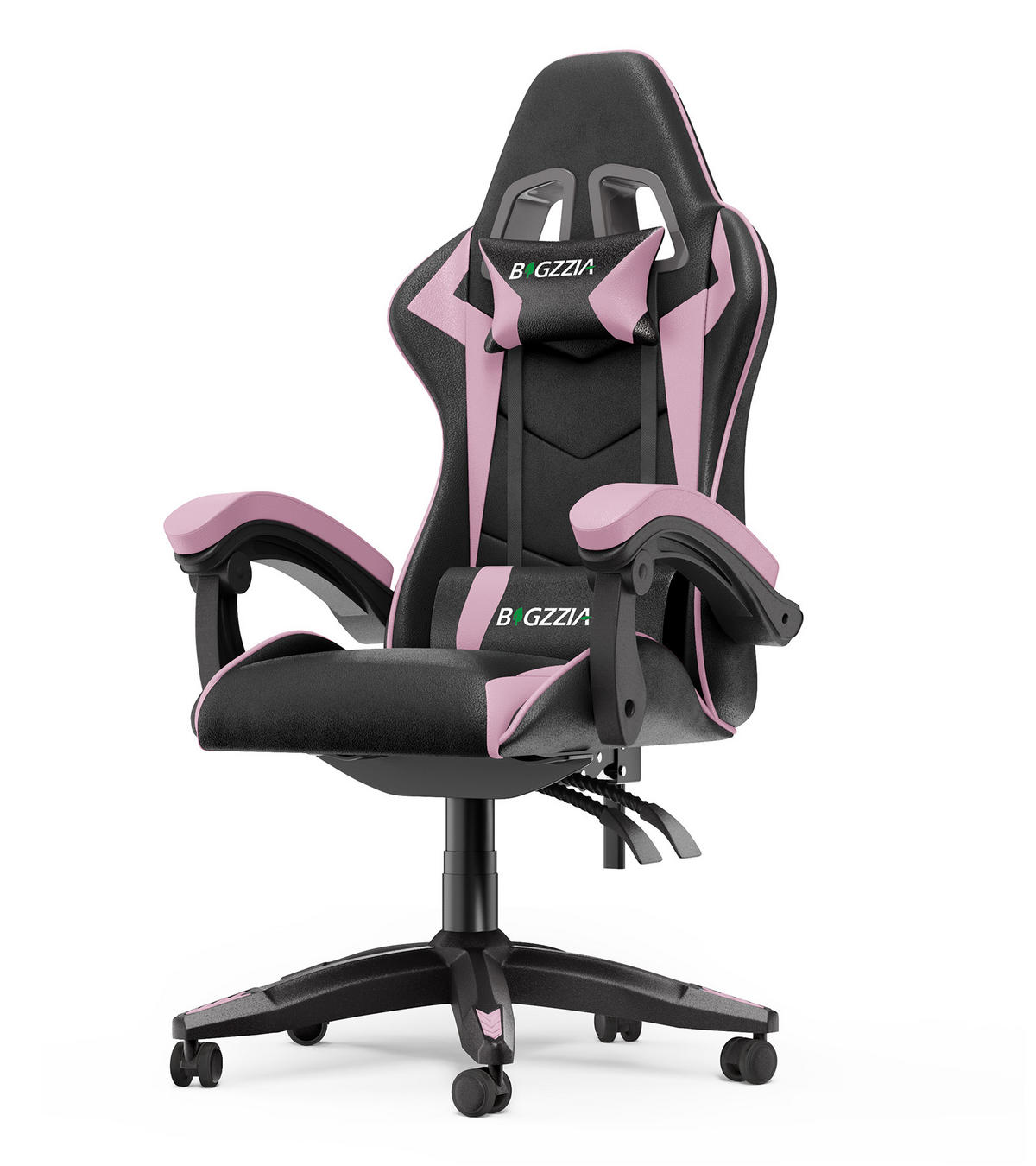 GAMINGSTUHL Schwarz-Pink ergonomisch - Pink, Leder (29/59/79cm) - Rattrix