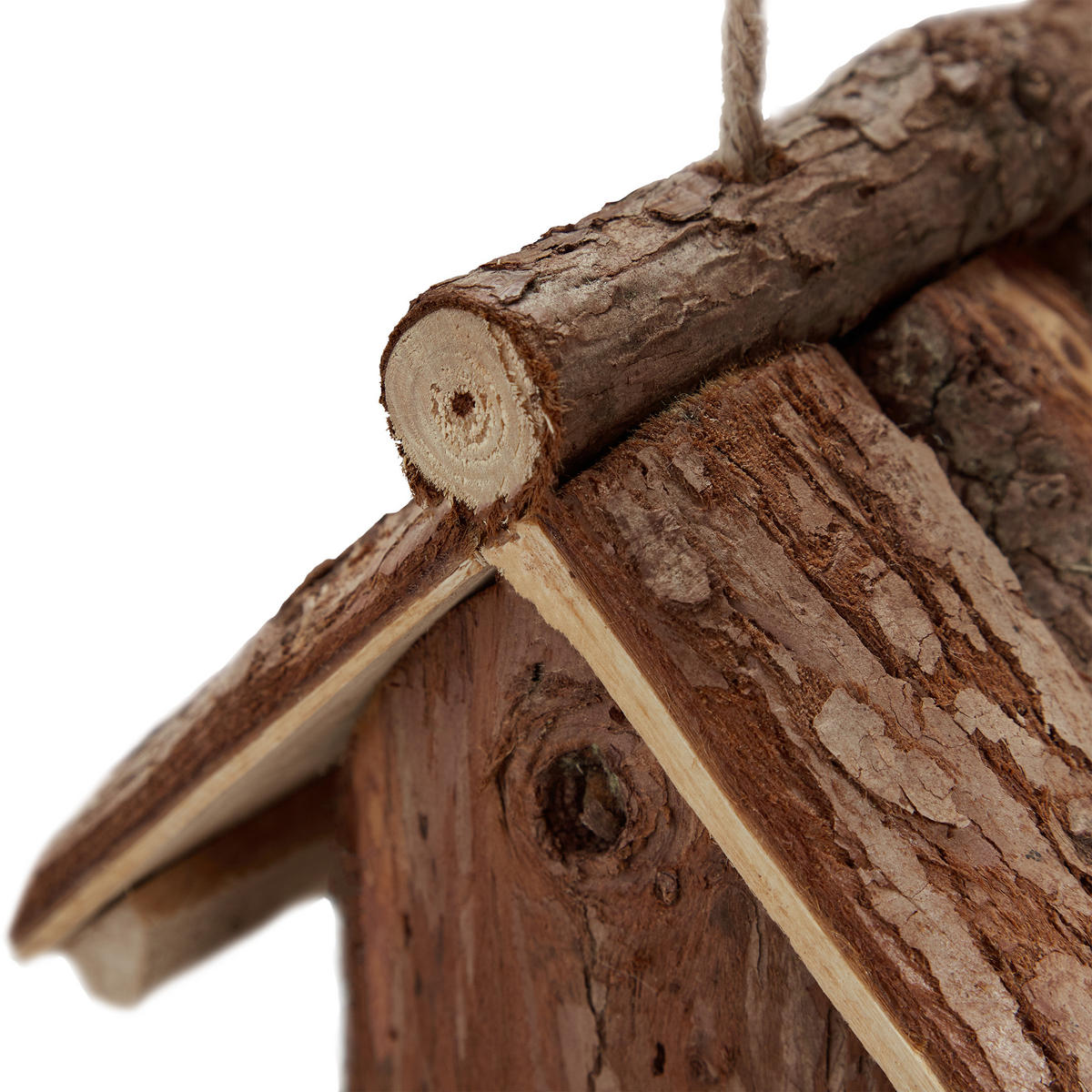 VOGELFUTTERHAUS - Braun, Holz/Metall (15/17/12cm) - Relaxdays