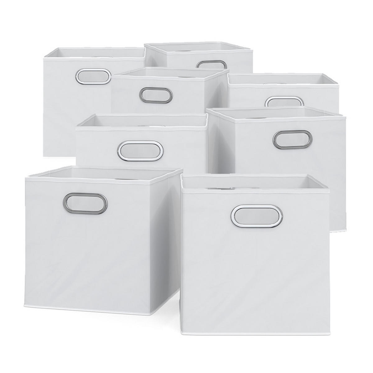 FALTBOX Weiß 30 x 30 cm 8er Set - Weiß, Wellpappe (30/30cm) - Vicco