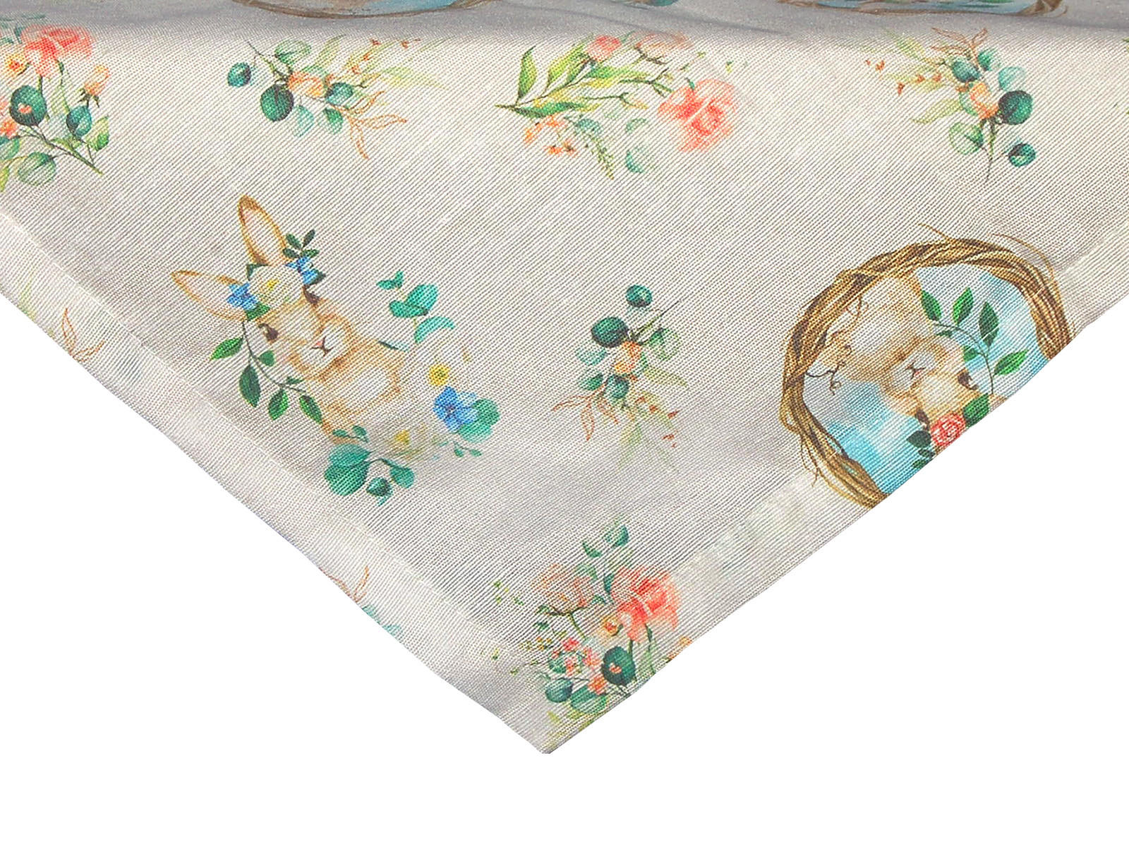 KISSENHÜLLE Hase Josefine romantisches Landhaus Design Kaninchen Alloverdruck 30/50 cm - Multicolor/Weiß, Textil (80/80cm) - beties Heimtextil