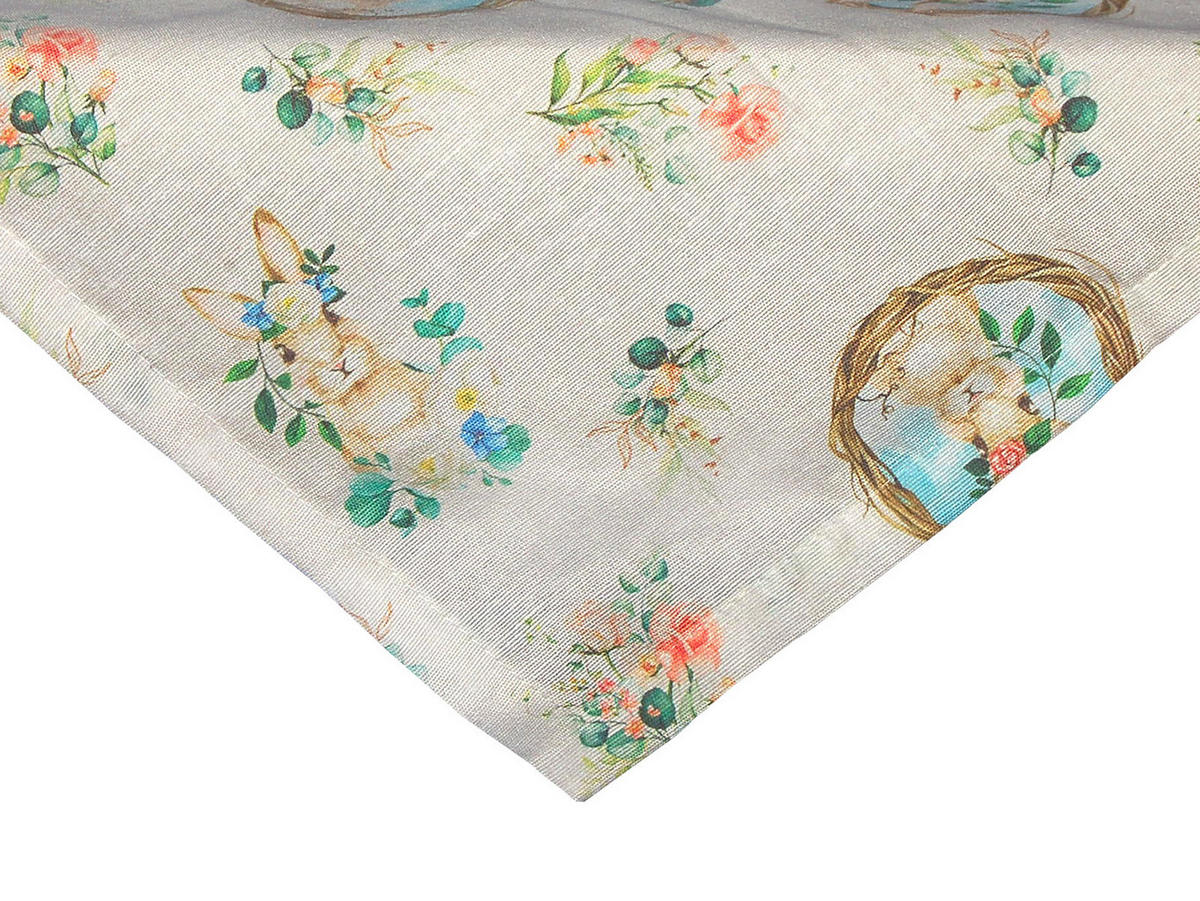 KISSENHÜLLE Hase Josefine romantisches Landhaus Design Kaninchen Alloverdruck 30/50 cm - Multicolor/Weiß, Textil (80/80cm) - beties Heimtextil