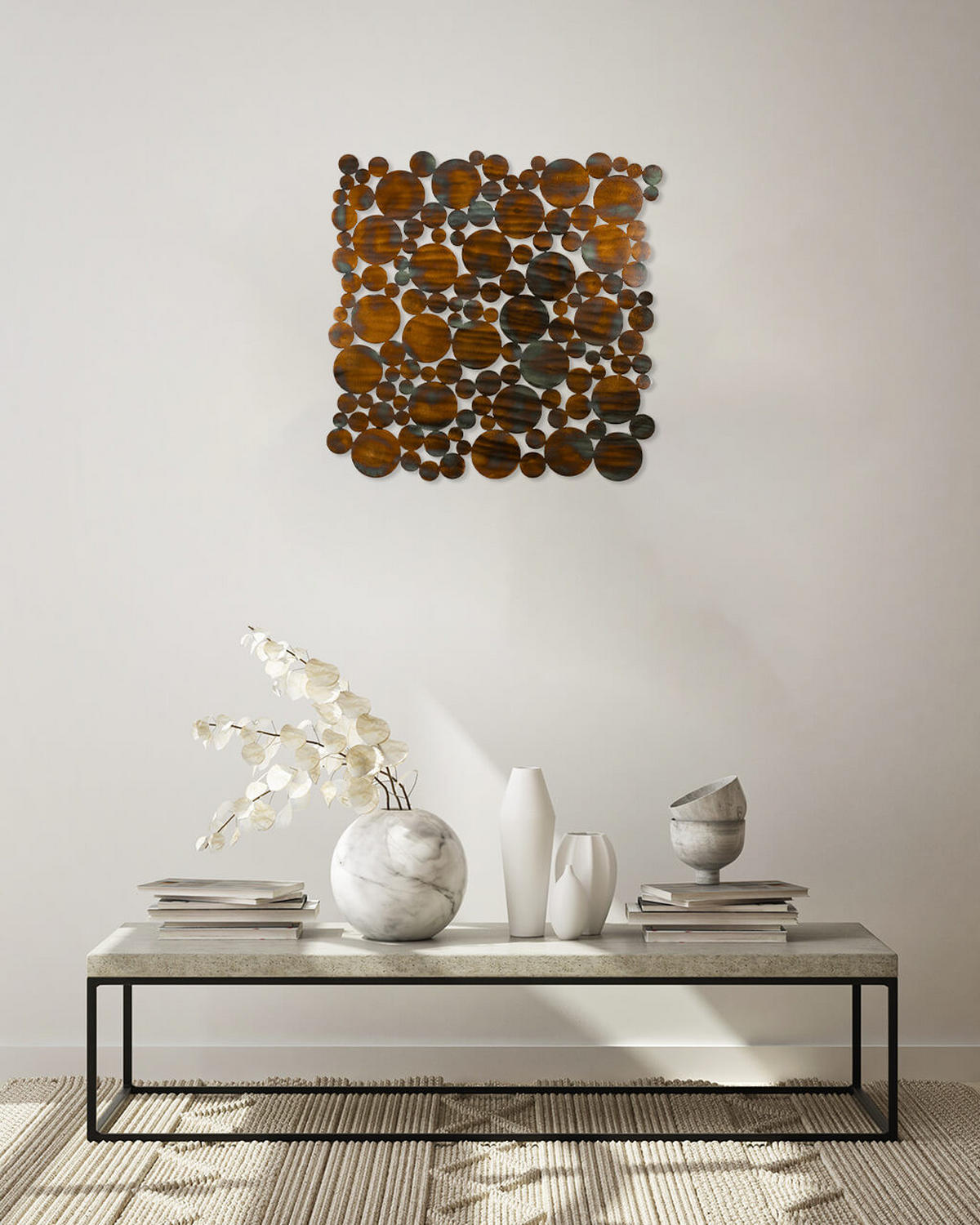 WANDDEKO Kupfer 78/78 cm - Kupferfarben, Metall (3.9/78/3cm) - KUNSTLOFT