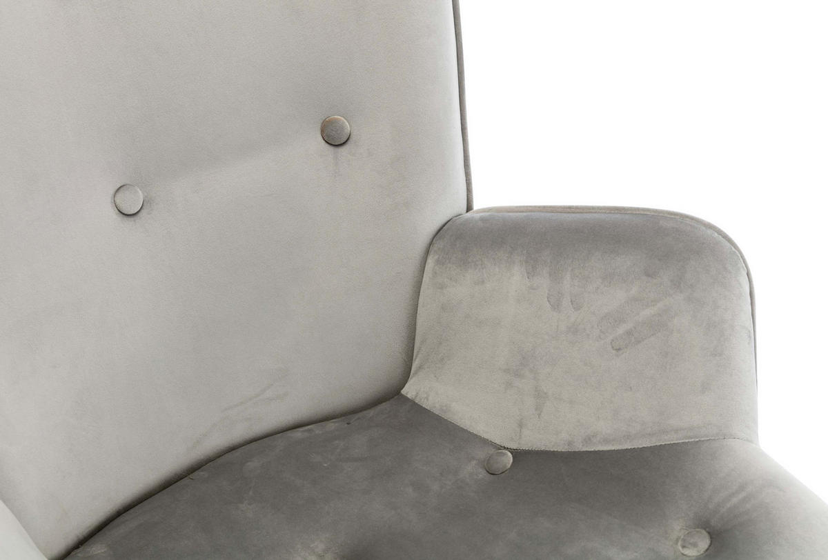 SCHAUKELSTUHL Sanna Samt, Gestell Buchenholz natur / Metall Schwarz Grau - Naturfarben/Grau, Holz/Textil (71/98/88cm) - TPFLiving