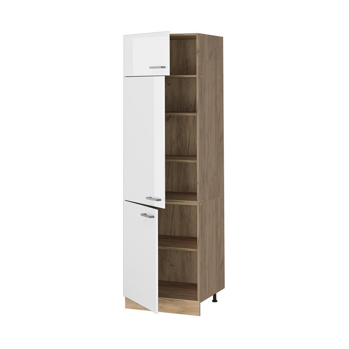 DULAP ÎNALT R-Line, Alb lucios ridicat/Stejar auriu, 60 cm - stejar miere/alb lucios, compozit lemnos (60/206.8/57.2cm) - Vicco