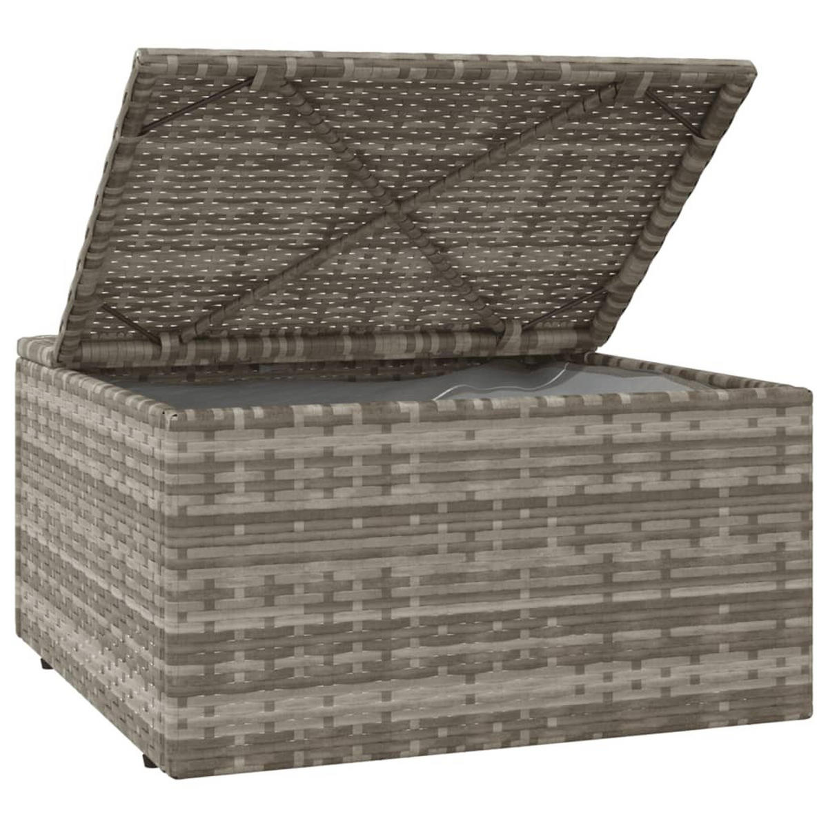 GARTEN-LOUNGE-SET 3-TLG. Mit Kissen Grau Poly Rattan - Grau, Kunststoff - vidaXL
