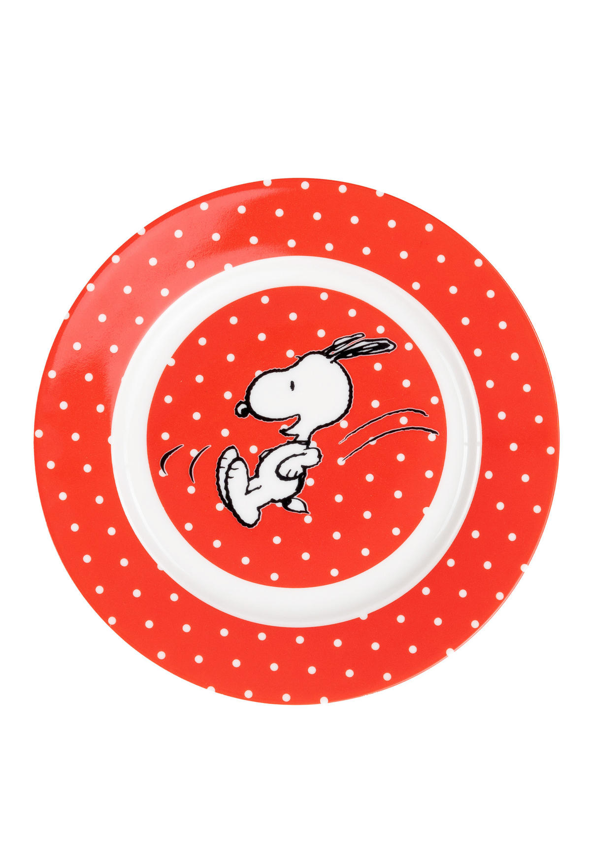 FRÜHSTÜCKSSET The Peanuts Snoopy Rot mit Punkten 3-teilig - Rot, Keramik (23.8/11.2/23.3cm) - United Labels