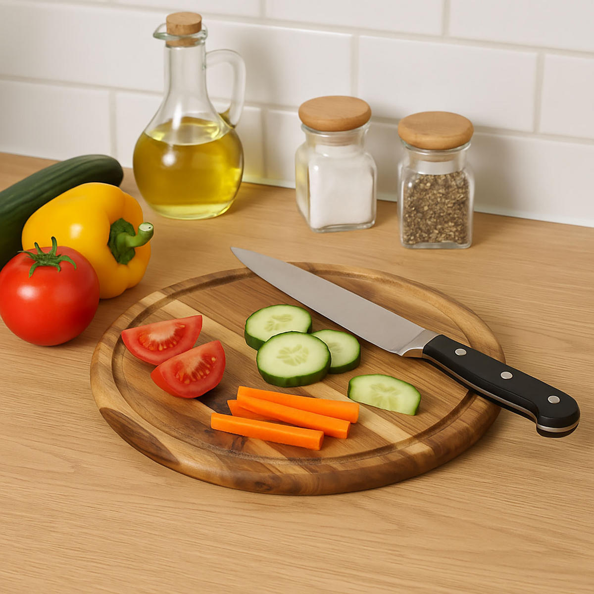 SCHNEIDEBRETT für Fleisch 25/25/1,5 cm - Braun, Holz (25/25cm) - Kesper