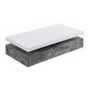 COUCHTISCH mit 2 Schubladen - MDF - Beton-Optik & Weiß - FELIX - Grau, Holz (120/60/35cm) - Vente-Unique