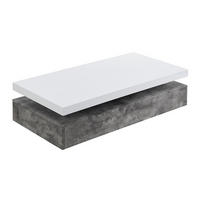 COUCHTISCH mit 2 Schubladen - MDF - Beton-Optik & Weiß - FELIX - Grau, Holz (120/60/35cm) - Vente-Unique