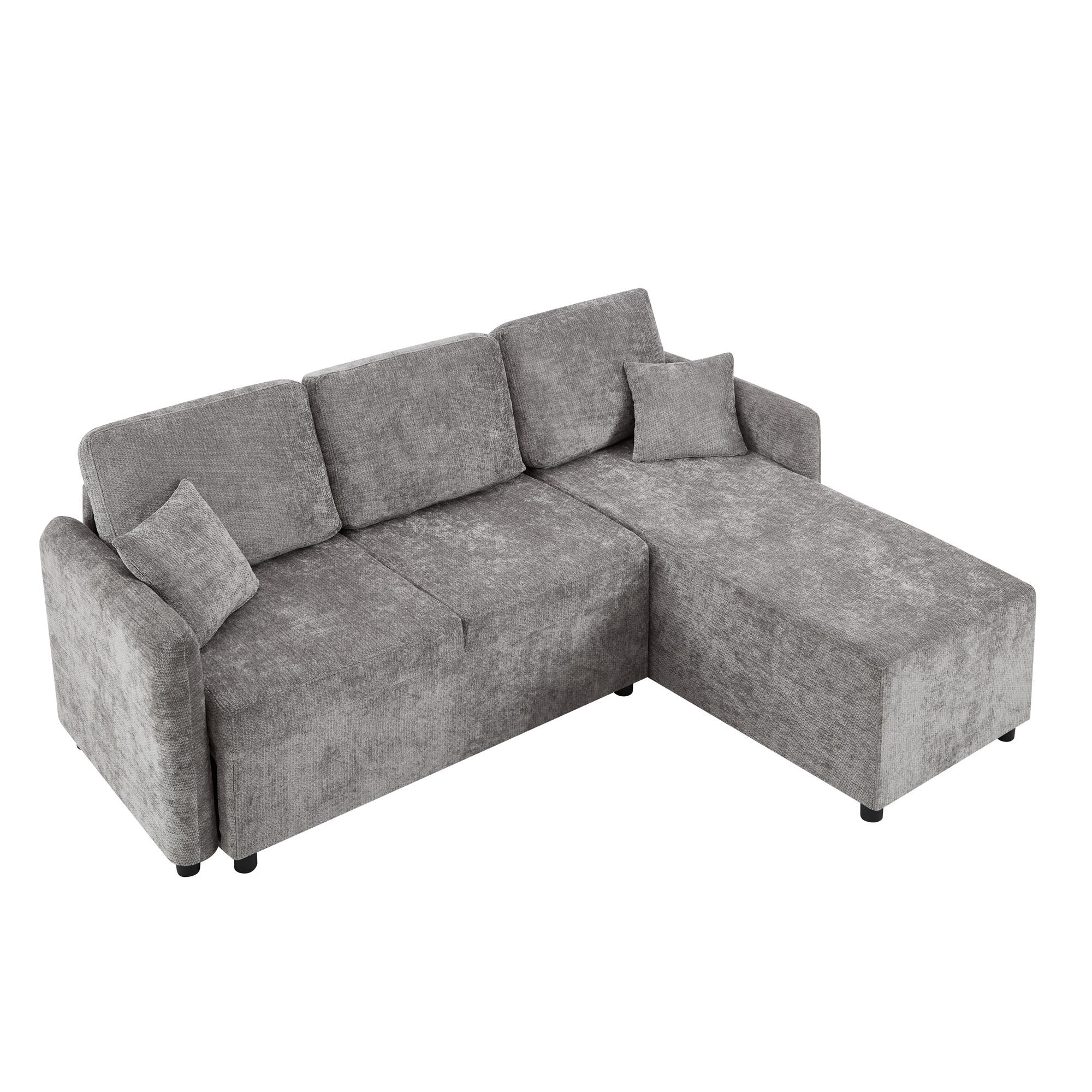 ECKSOFA DE-35392 mit langer Liegefläche Grau - Grau, Textil (144/187.5cm) - ComfortXL