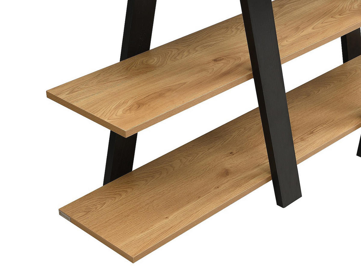 REGAL - 156 cm x 35 cm - holz - schwarz, naturfarben hell Tuzla - Schwarz/Naturfarben, Holz (156/160/35cm) - Vente-Unique