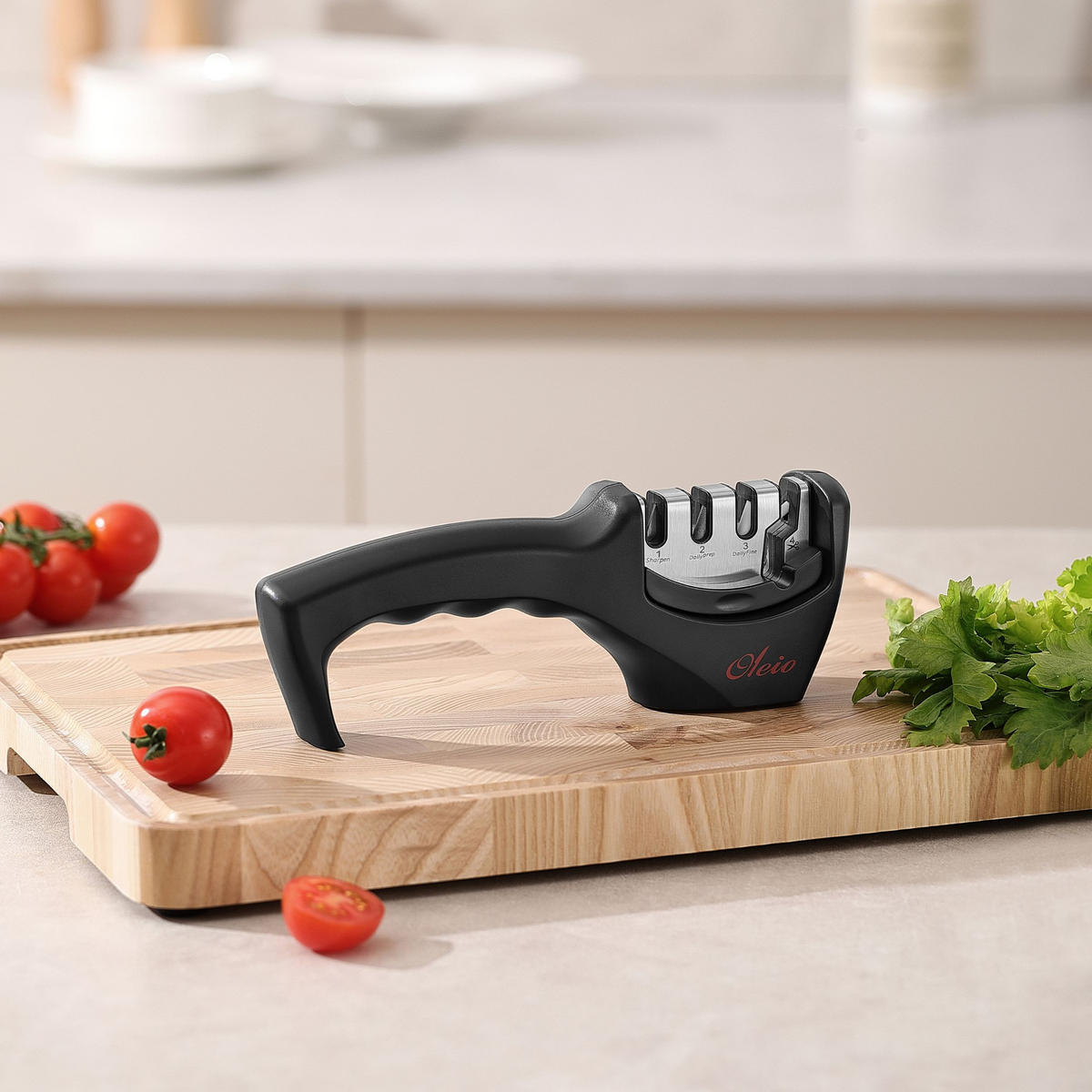 MESSERSCHÄRFER 4-IN-1 20° - Schwarz, Keramik/Kunststoff - Oleio