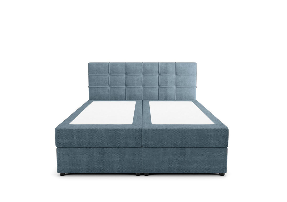 BOXBETT KIDA mit Matratze H3, Bonell und Topper 160x200 Curio 74 - Blau, Textil (160/200cm) - Bedante