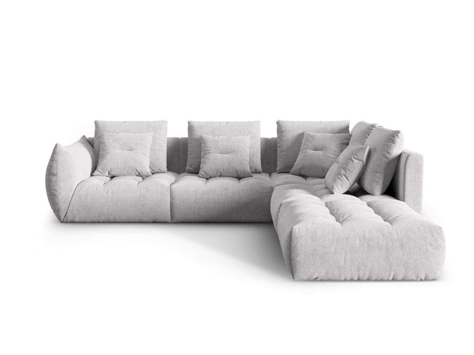 ECKSOFA modular rechts Bloom aus strukturiertem Stoff silber 4 Sitzplätze - Silberfarben, Textil (310/316cm) - Micadoni