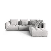 ECKSOFA modular rechts Bloom aus strukturiertem Stoff silber 4 Sitzplätze - Silberfarben, Textil (310/316cm) - Micadoni