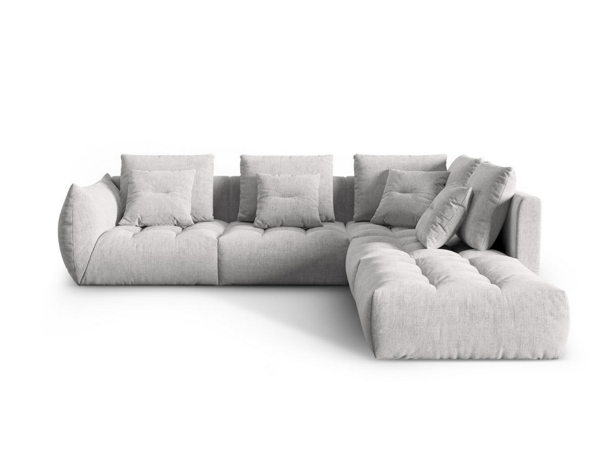 ECKSOFA modular rechts Bloom aus strukturiertem Stoff silber 4 Sitzplätze - Silberfarben, Textil (310/316cm) - Micadoni