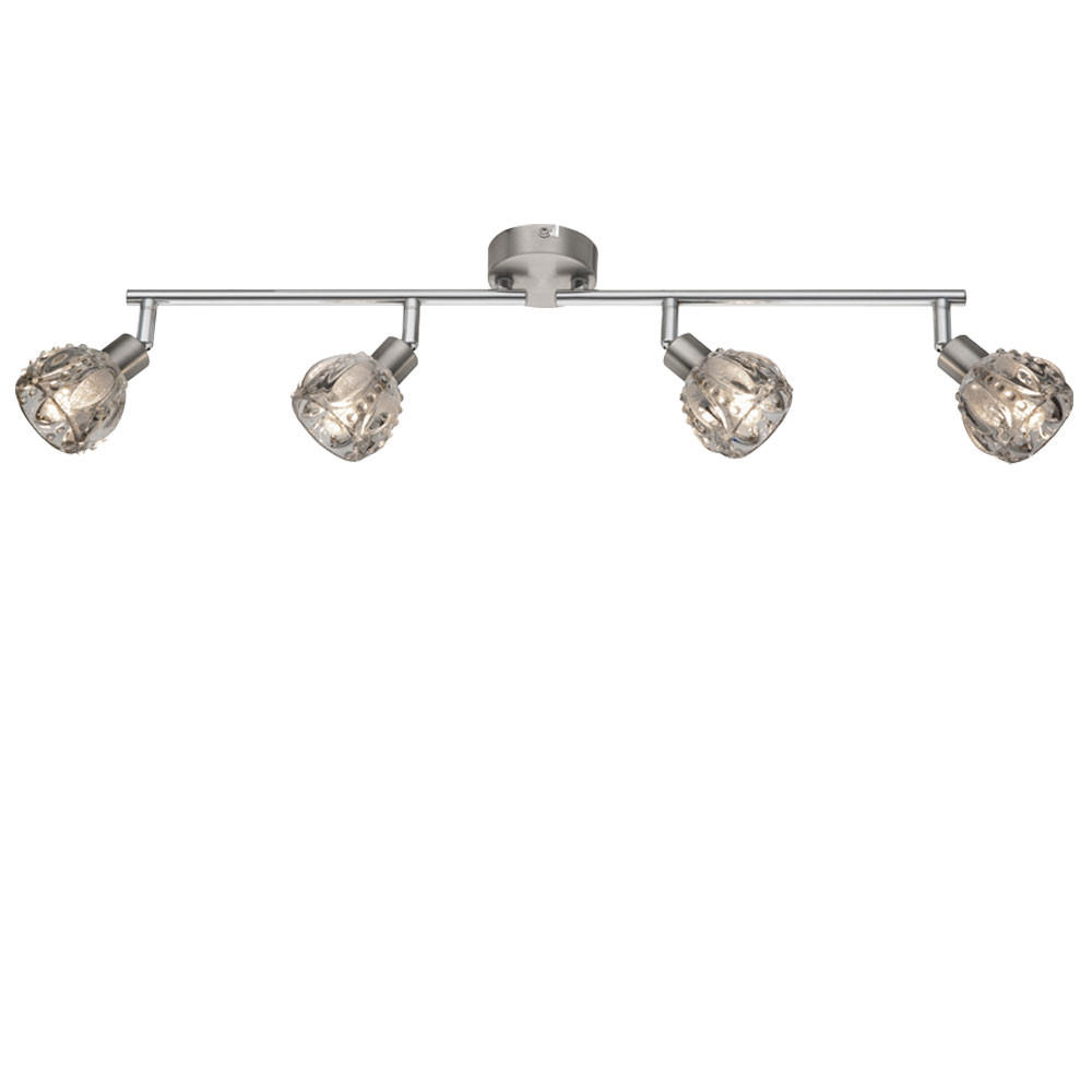 LED DECKENLEUCHTE ALOHA Silber matt - Silberfarben, Glas (60/8/13.5cm) - Globo Lighting