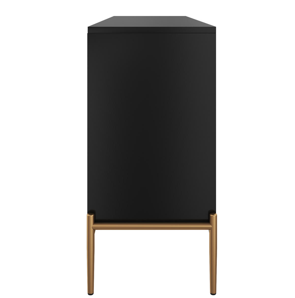 KOMMODE 162/40/80 cm aus MDF und Holzwerkstoff mit 4 Türen Schwarz - Schwarz, Holzwerkstoff (162/80/40cm) - Modenvie