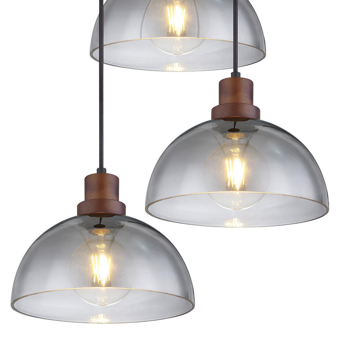 HÄNGELEUCHTE SALSA Grau Metall Glas - Grau, Glas (47/47/150cm) - Globo Lighting
