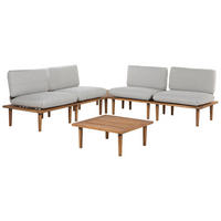 4-SITZER LOUNGE SET Akazienholz Grau Frascati - Grau, Holz - Beliani