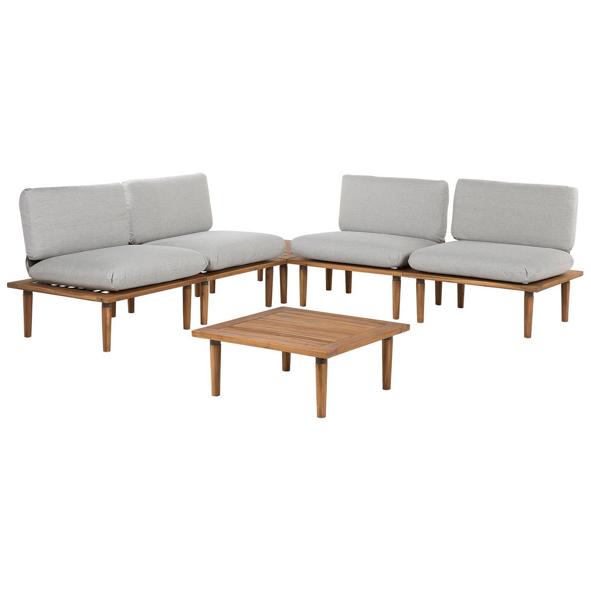 4-SITZER LOUNGE SET Akazienholz Grau Frascati - Grau, Holz - Beliani