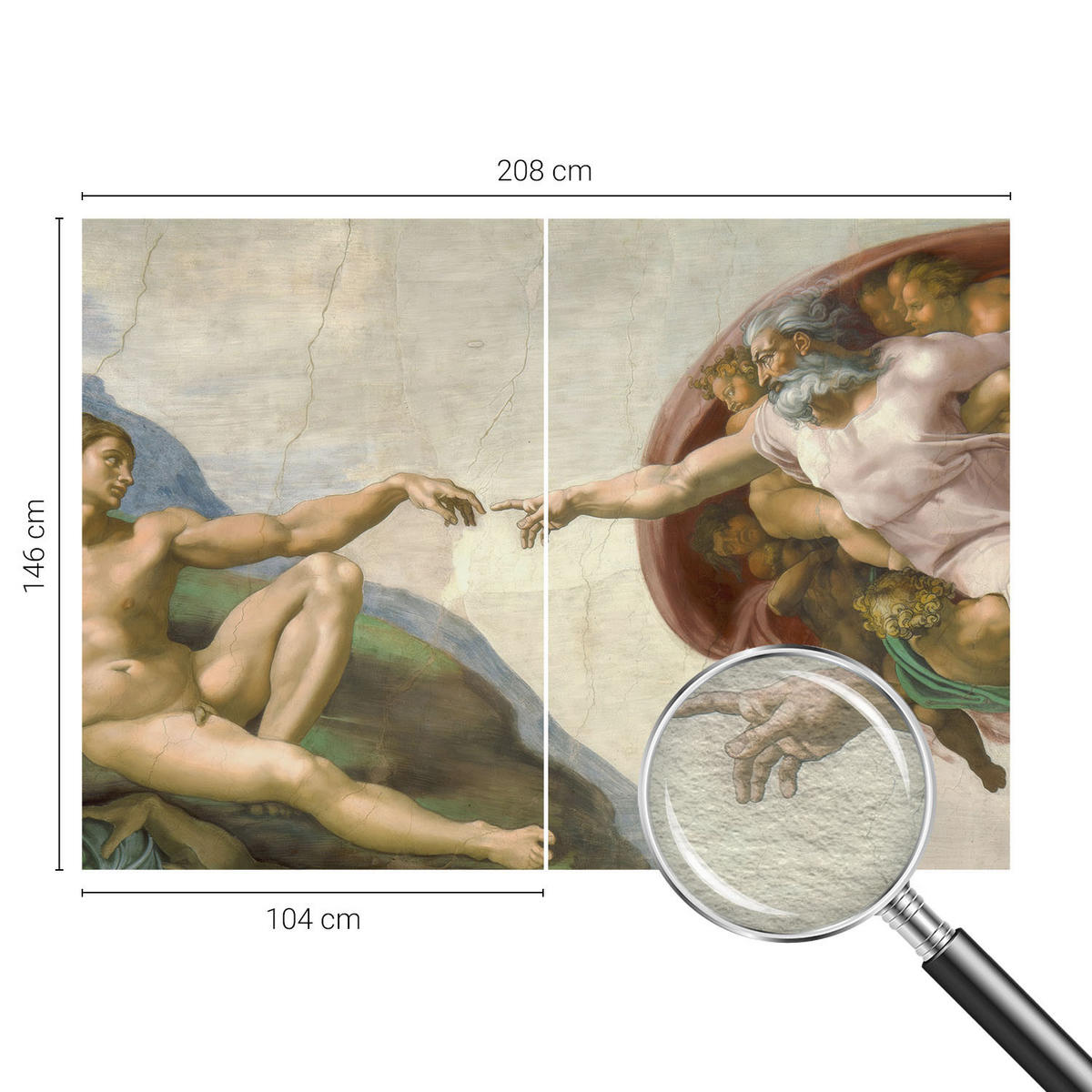 FOTOTAPETE 208x146 cm - Spiritueller Kontakt - Beige, Textil (208/146cm) - Wallfluent