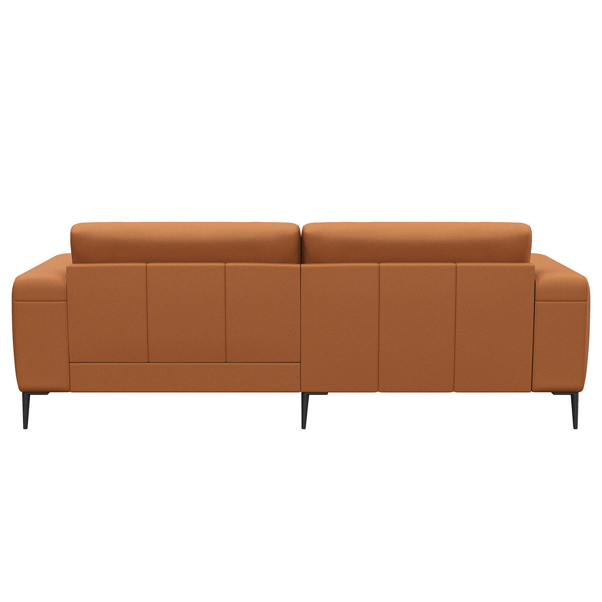 3-SITZER SOFA - Cognac/Schwarz, Leder/Metall (225/77/88cm) - home24