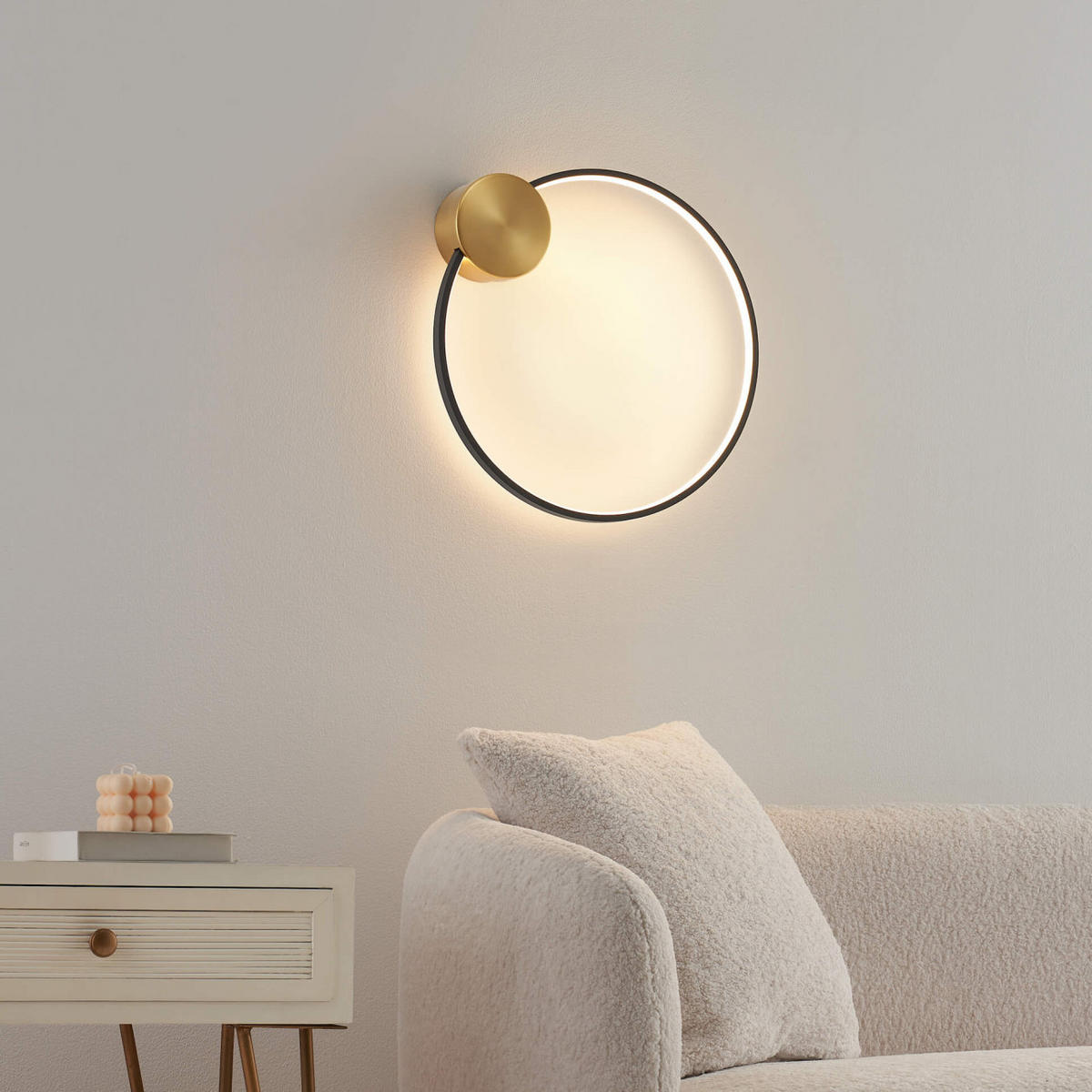 WANDLEUCHTE Alisa, Schwarz und gold, 44cm - Goldfarben, Metall (44/6/44cm) - KOSILUM