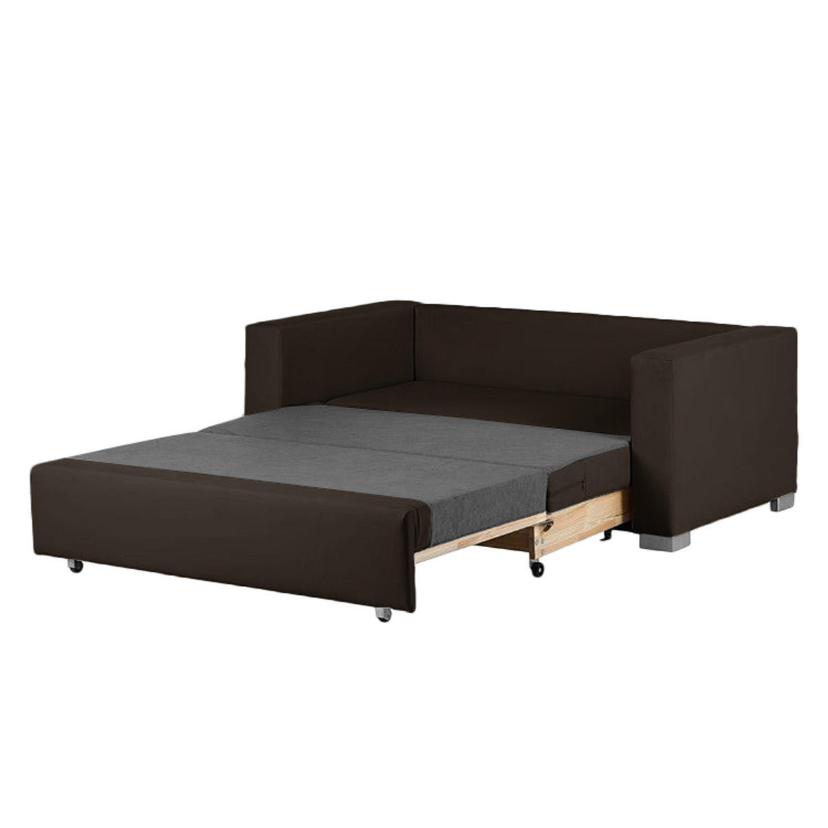 SCHLAFSOFA - Silberfarben/Braun, Kunststoff (173/90/90cm) - home24