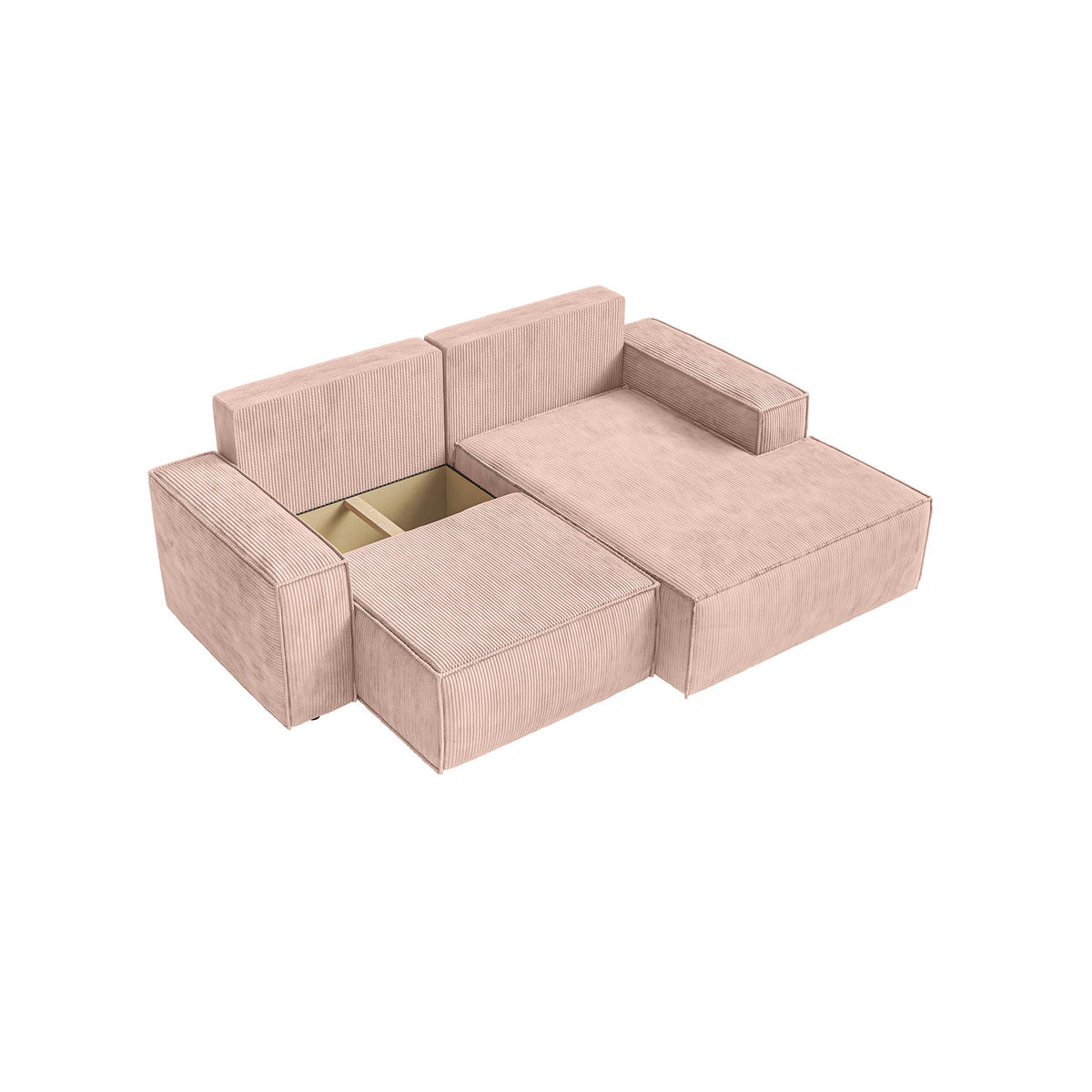 ECKSOFA KOKKO MINI mit Schlaffunktion, Rose - Pink, Textil (240/167cm) - Fedve