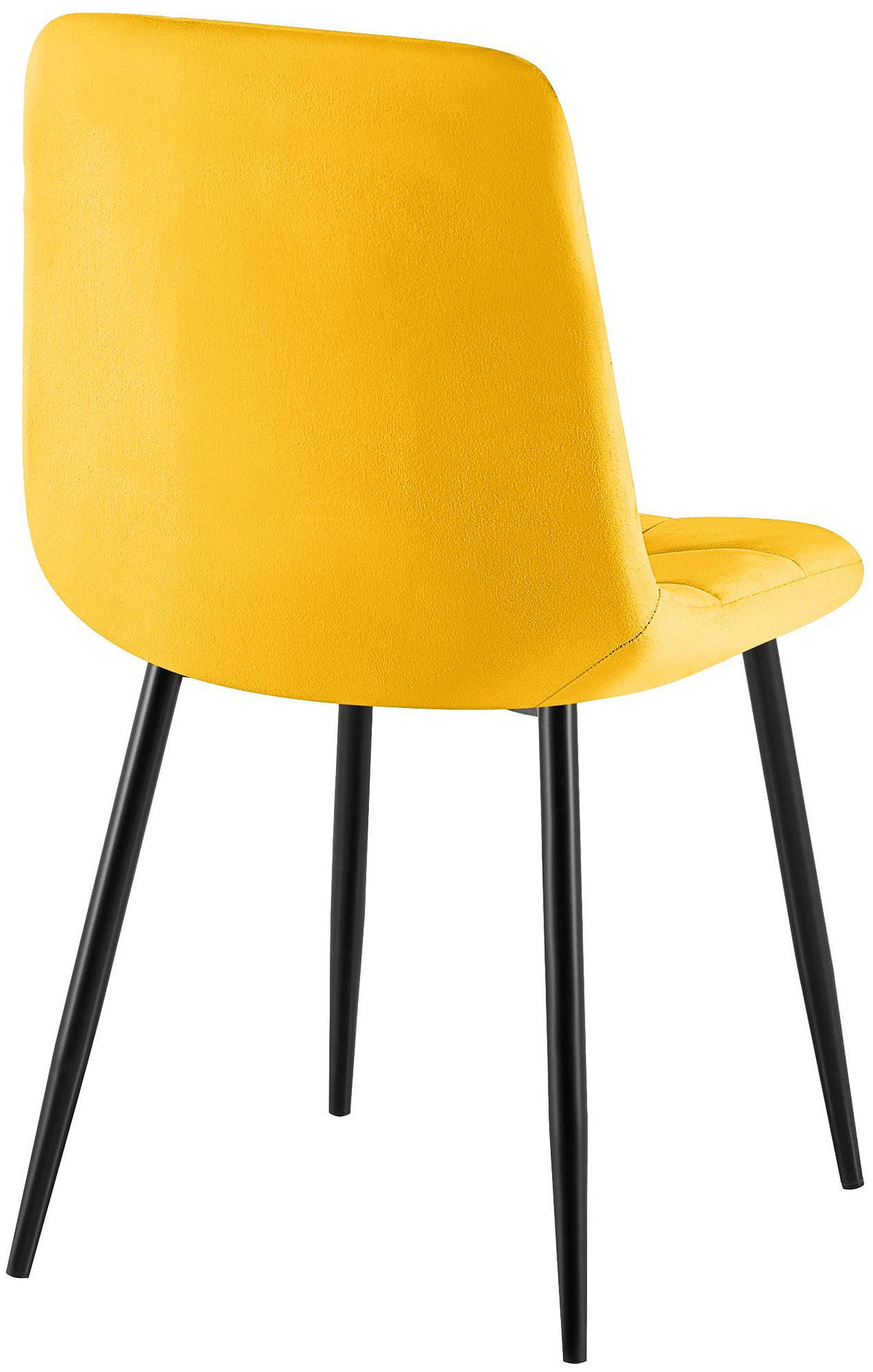 STUHL Samt Gelb - Gelb/Schwarz, Textil/Metall (45/84/55cm) - CLP