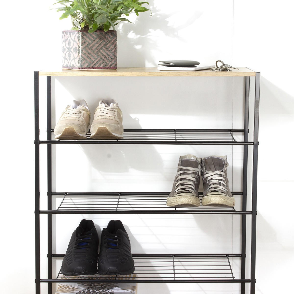 SCHUHREGAL 5-stufig 63/30/83 cm - Apfelbaumfarben, Holzwerkstoff (30/83/63cm) - Calicosy