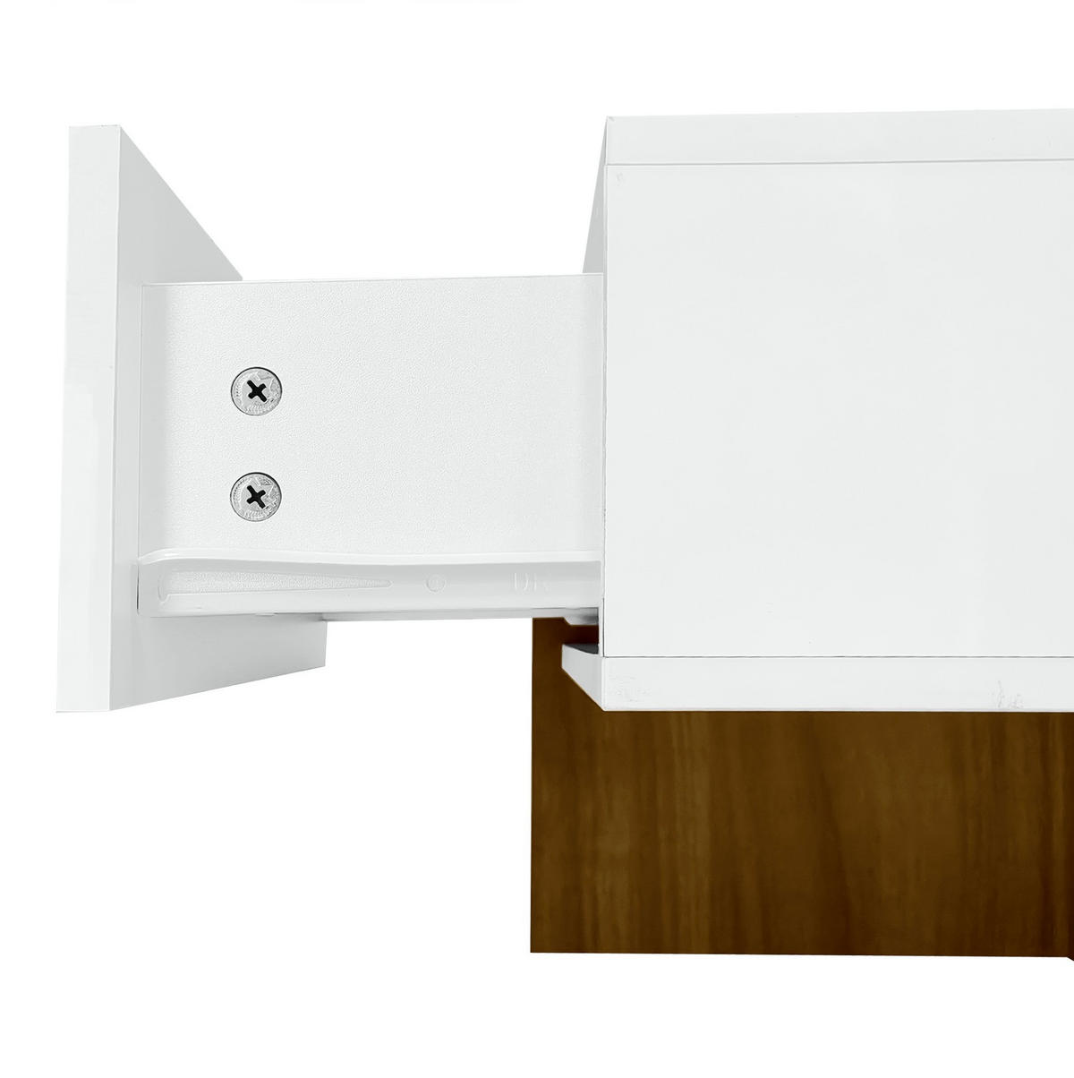 COUCHTISCH aus Spanplatte 78x78x34,8 cm Weiß und Holzfarbe mit 4 Schubladen und Hochglanzoberfläche - Weiß, Holzwerkstoff (78/78/34.8cm) - IVMEU
