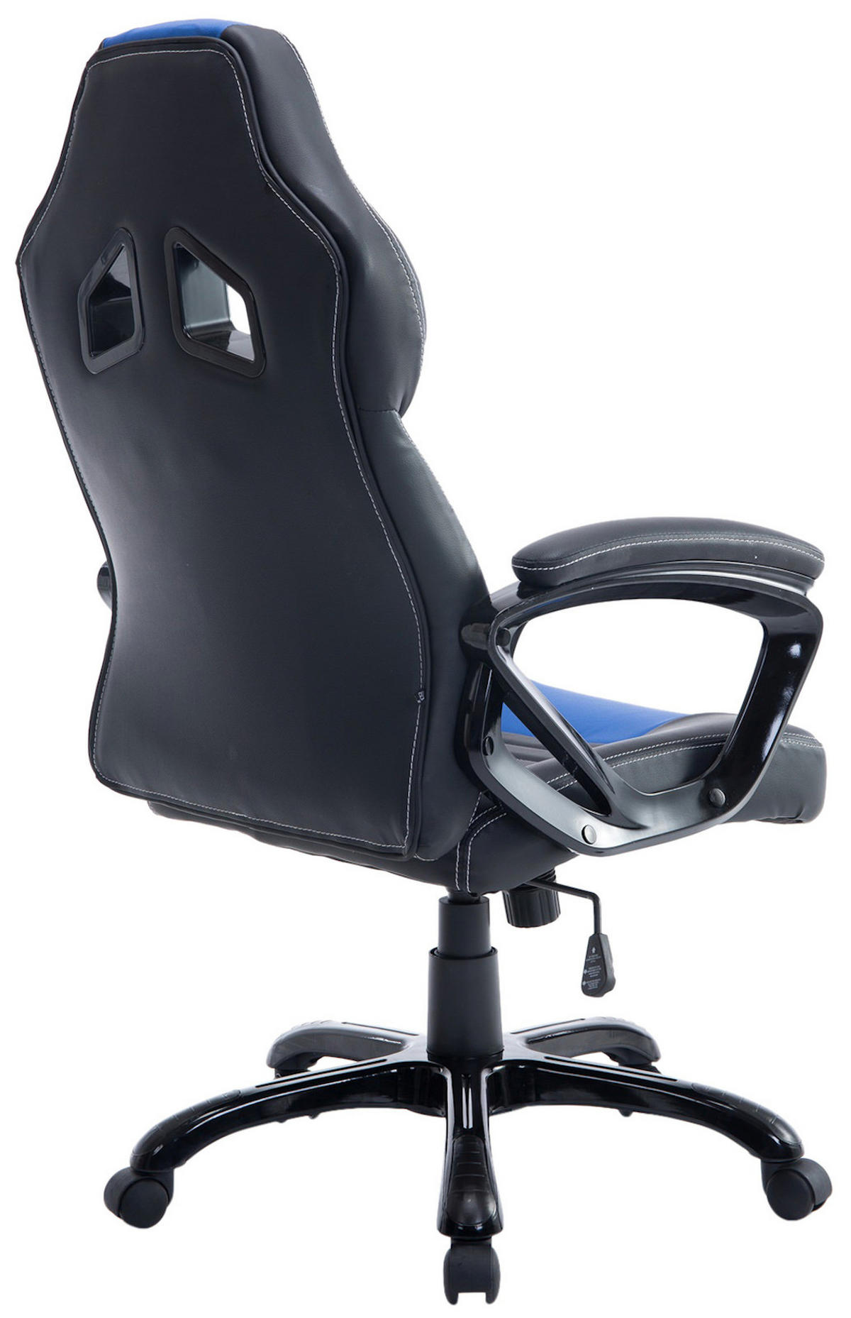BÜROSTUHL Peso, Kunstleder Schwarz/Blau - Blau, Kunststoff/Textil (65/124/70cm) - TPFLiving