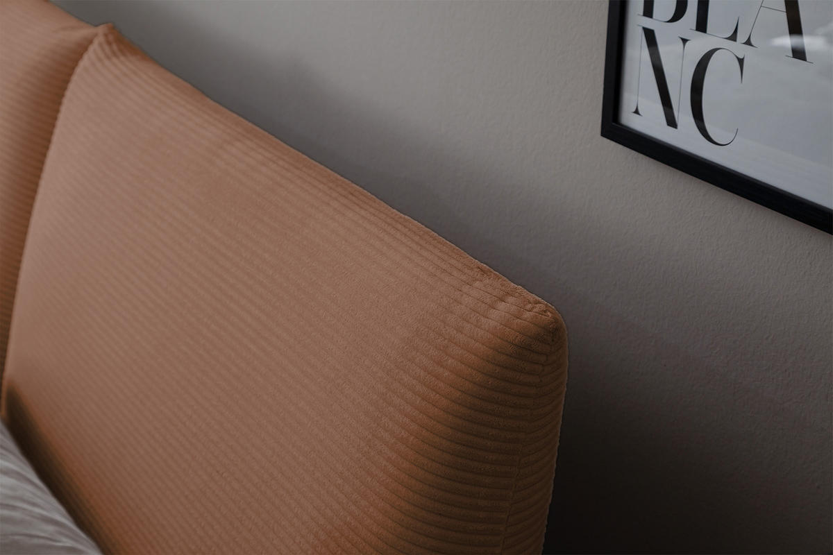 POLSTERBETT HENRY Braun Cord - Schwarz/Braun, Textil (180/200cm) - KAWOLA