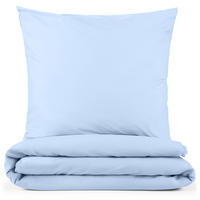 BETTWÄSCHE 3-teilig, 200/220 cm & 2x 40/80 cm, Hellblau - Hellblau, Textil (200/220cm) - Blumtal