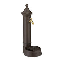 STANDBRUNNEN - Dunkelbraun, Metall (31/26/72cm) - Relaxdays