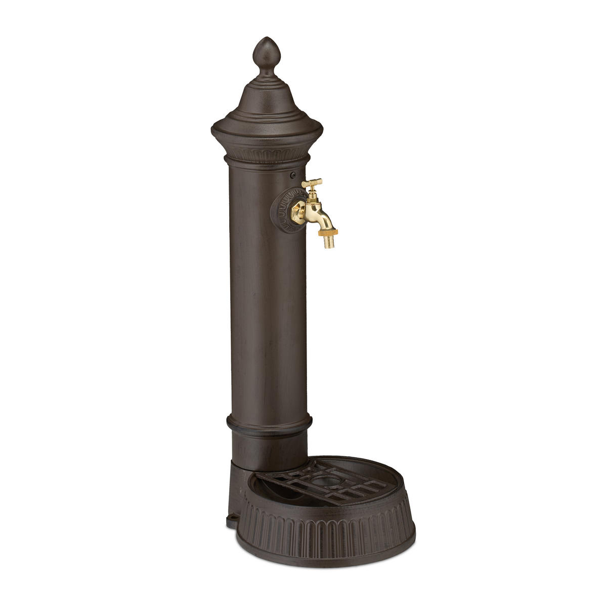 STANDBRUNNEN - Dunkelbraun, Metall (31/26/72cm) - Relaxdays