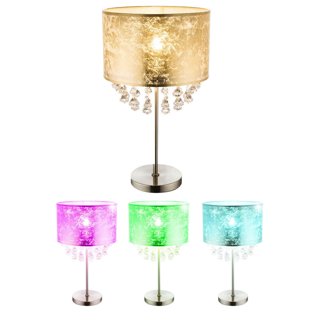 LED TISCHLEUCHTE Kristall Gold Metall - Goldfarben, Metall (32/32/56cm) - Globo Lighting