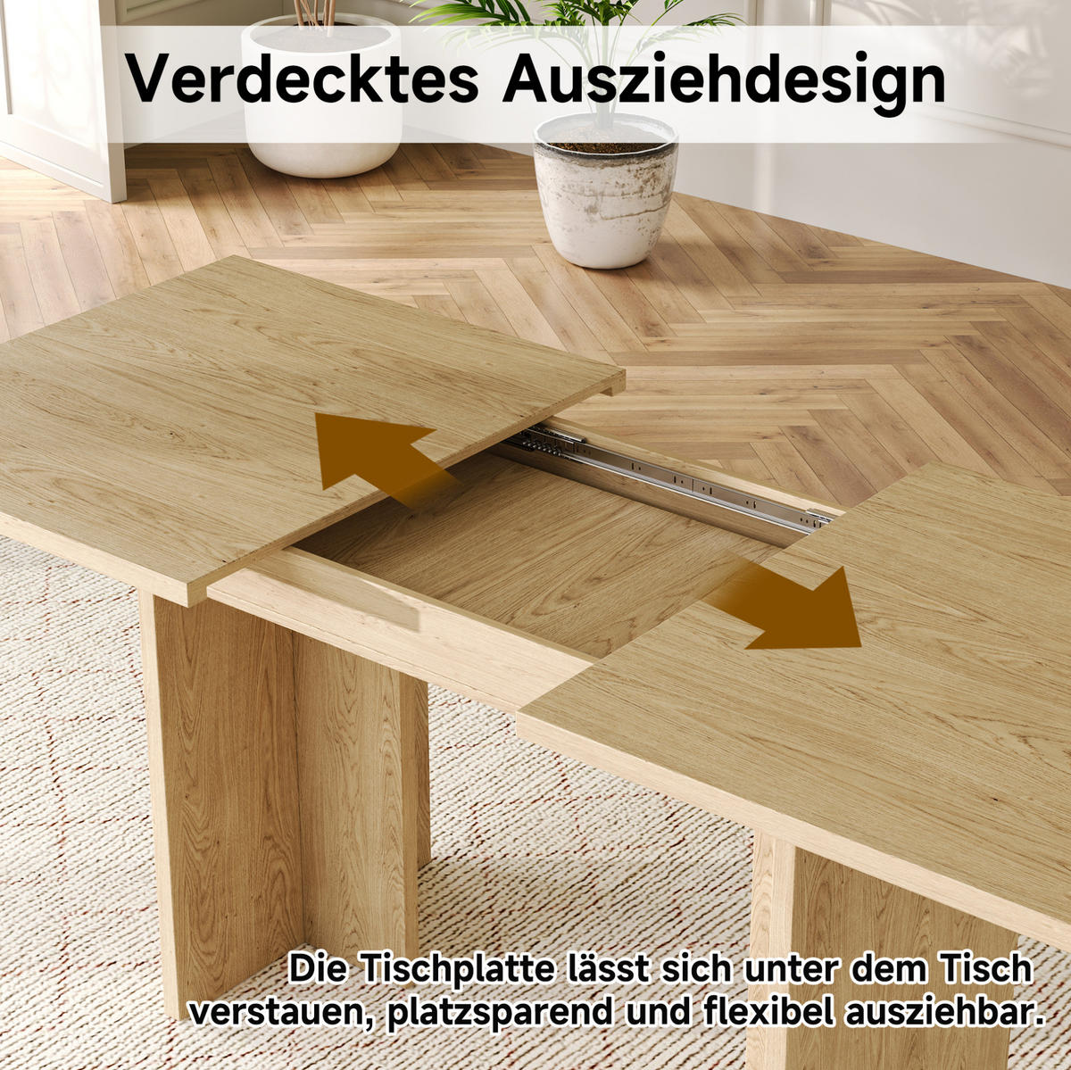 ESSTISCH aus MDF 140-180x80 cm Eichefarben ausziehbar für 6-8 Personen mit 30 mm Tischplatte - Eichefarben, Holzwerkstoff (180/80/75cm) - Modfu