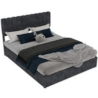 POLSTERBETT 160/200 cm in Grau Samt - Grau, Holzwerkstoff/Textil (160/200cm) - WISHDOR
