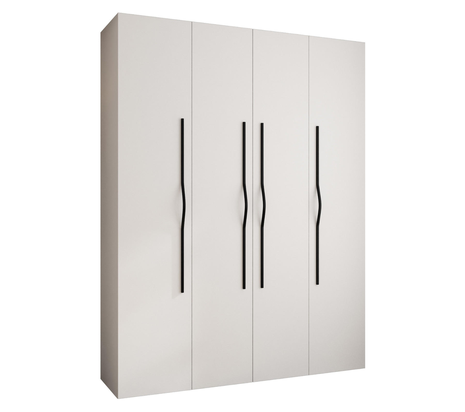 Abiks Möbel Drehtürenschrank Weiß, Schwarz 190x245.5x50 cm