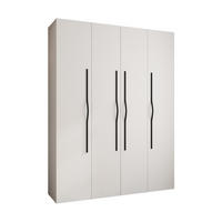DREHTÜRENSCHRANK 245,5/190/40 4-türig - Schwarz/Weiß, Holz/Metall (190/245.5/40cm) - Abiks Möbel