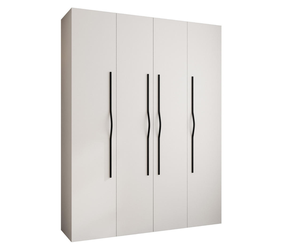 DREHTÜRENSCHRANK 245,5/190/40 4-türig - Schwarz/Weiß, Holz/Metall (190/245.5/40cm) - Abiks Möbel